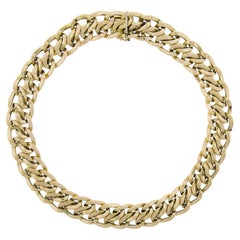Italian UnoAErre Solid 14k Yellow Gold Wide Interlocking Link Statement Necklace