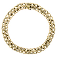 Italian UnoAErre Solid 14k Yellow Gold Wide Interlocking Link Statement Necklace