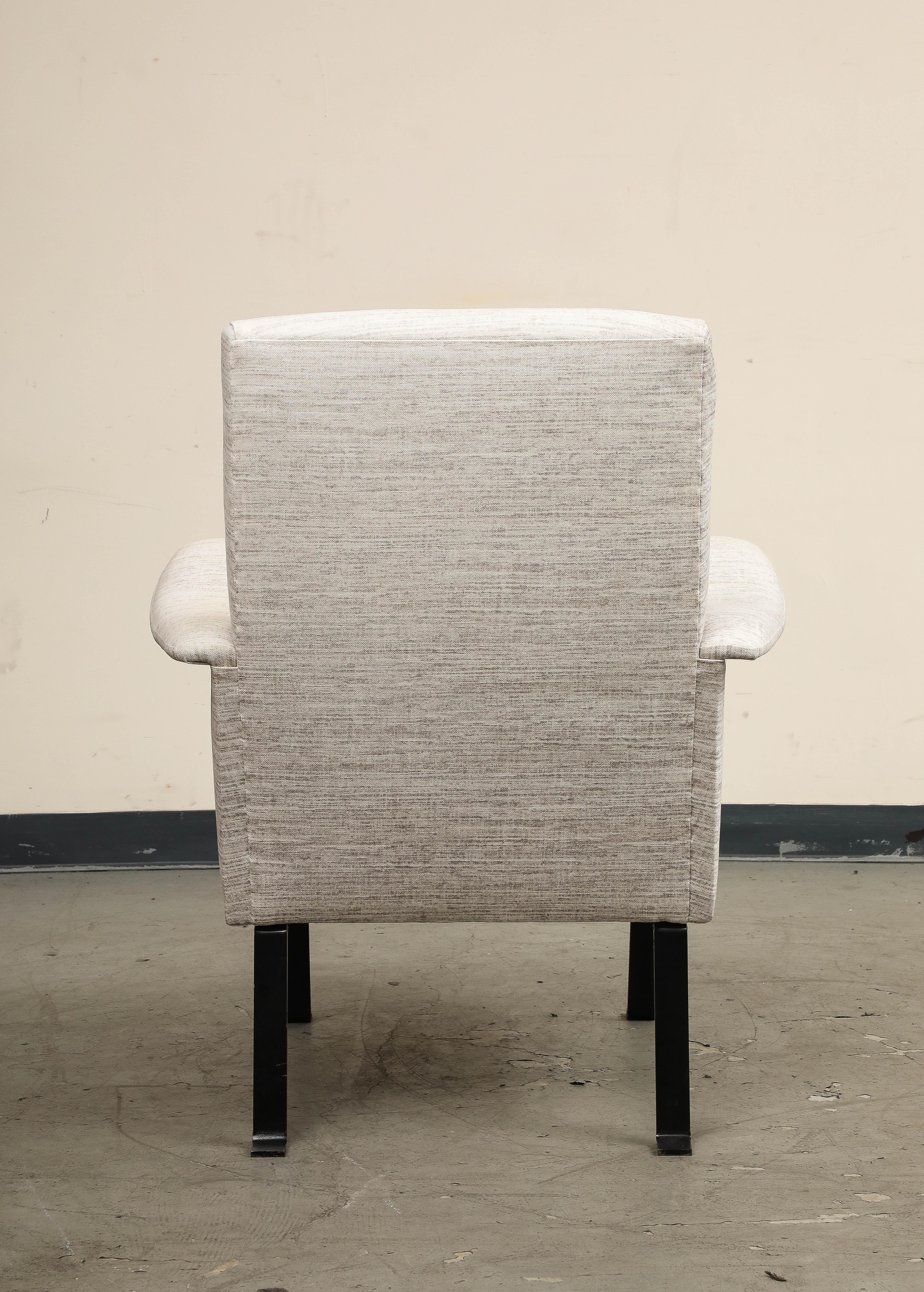 Steel Italian Upholstered Lounge Chair by Luigi Caccia Dominioni For Sale
