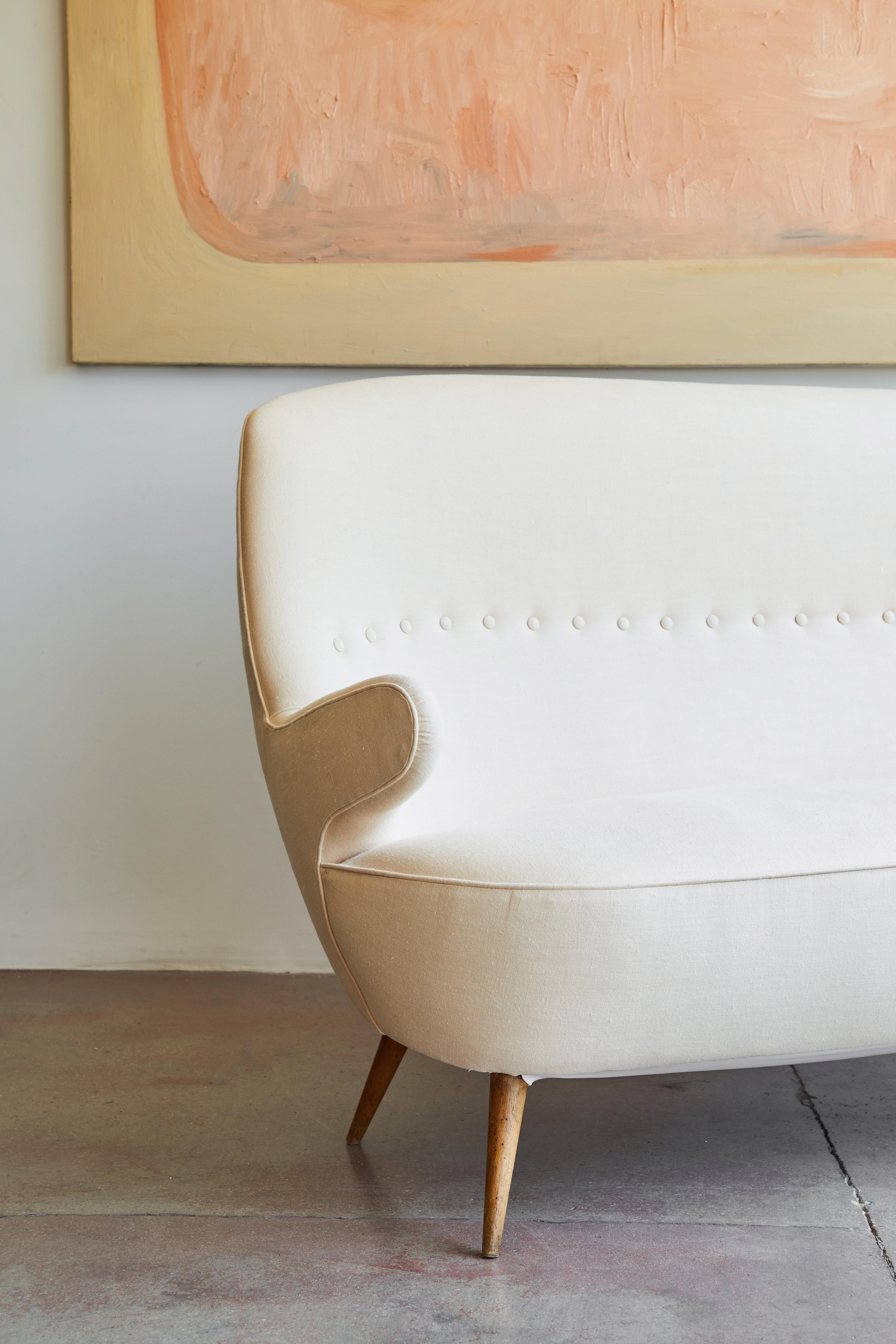 Italian Upholstered Sofa In Good Condition In Los Angeles, CA