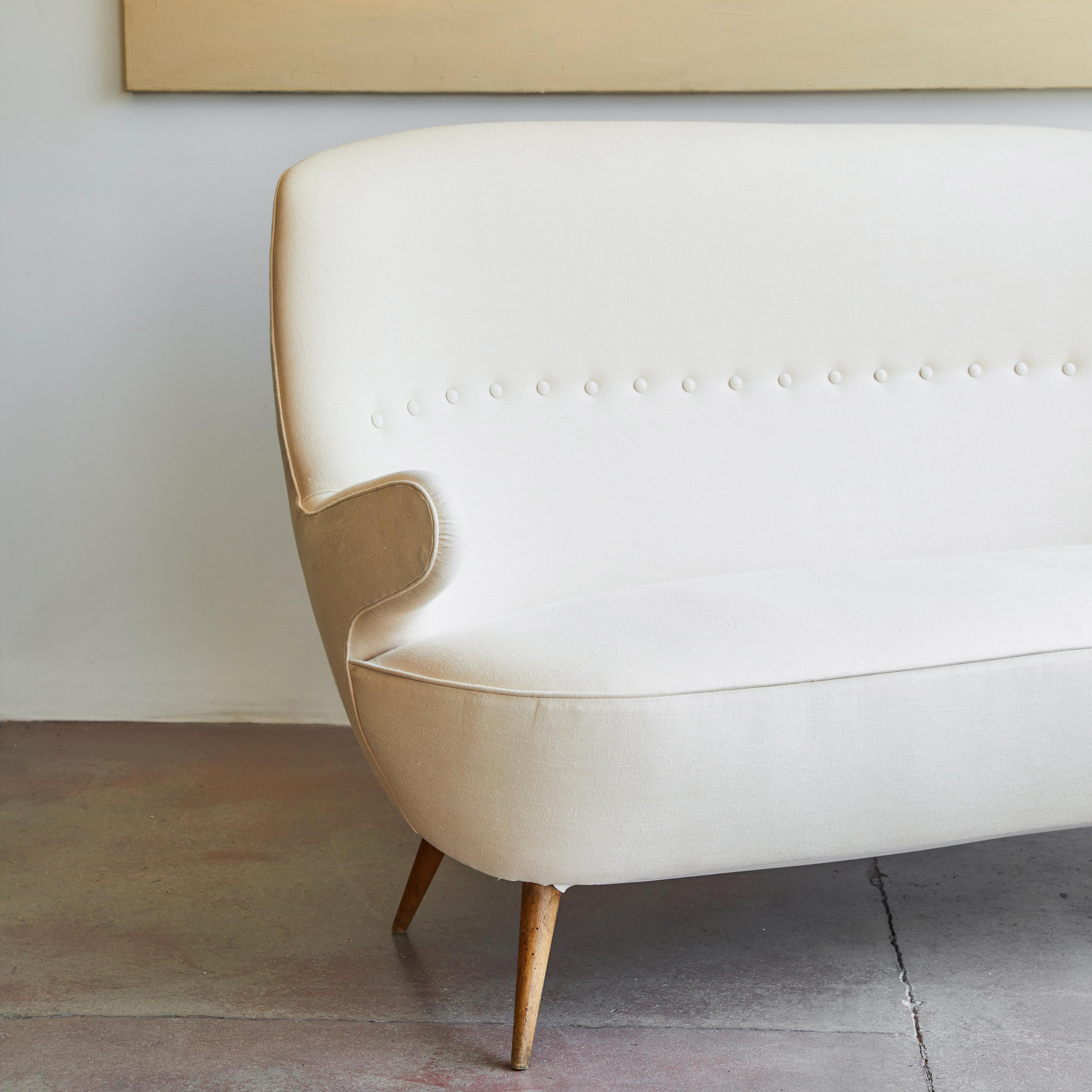 Linen Italian Upholstered Sofa