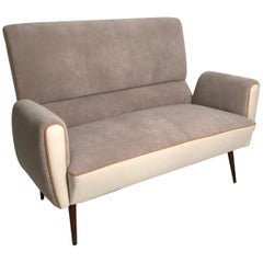 Italian Upholstered Sofa in the Manner of Gio Ponti, circa 1950s