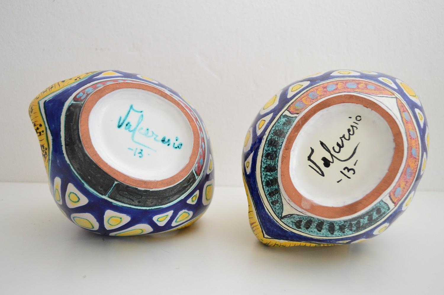 Mid-20th Century Italian Midcentury Ceramic Vases from Valceresio, 1950s, Set of Two For Sale