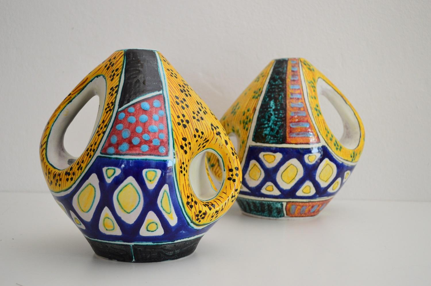 Vases en céramique italiens du milieu du siècle dernier de Valceresio, années 1950, ensemble de deux en vente 2