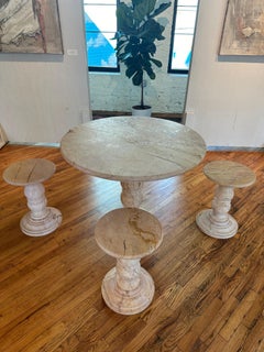 Italian Valencia Marble Dining/Bistro Table Set