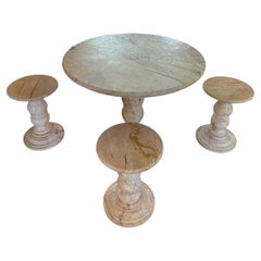 Italian Valencia Marble Dining/Bistro Table Set