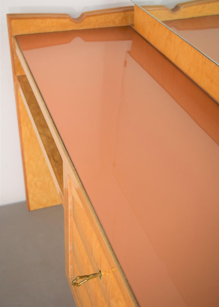 Italian Vanity Desk with Mirror, 1950s For Sale at 1stDibs