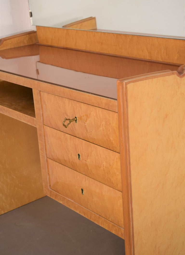 Italian Vanity Desk with Mirror, 1950s For Sale at 1stDibs