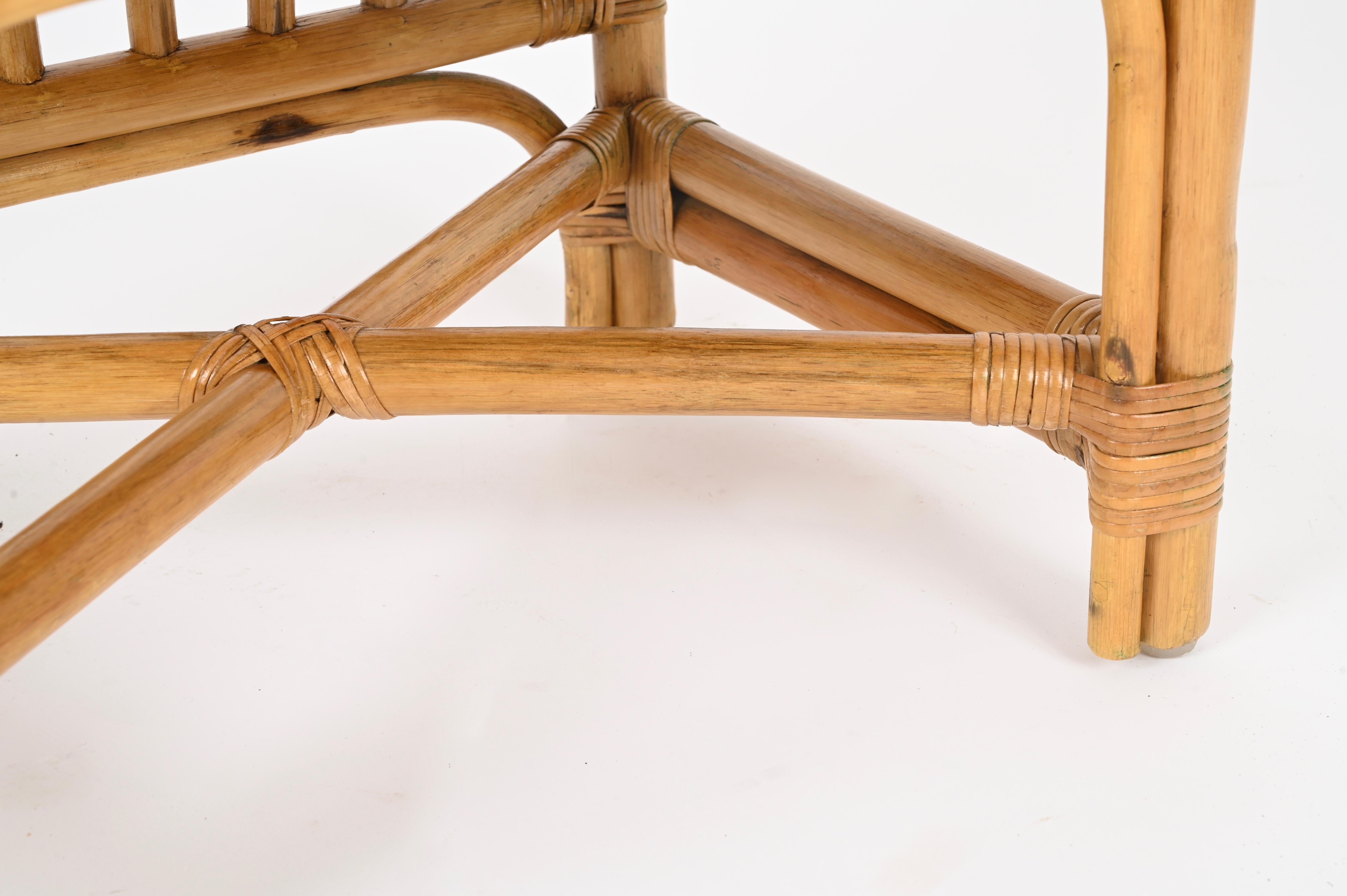 Tocador italiano con silla de bambú y ratán de Vivai del Sud, años 70 en venta 10