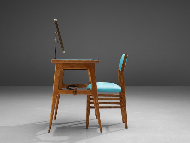 Italian Vanity Table with Chair in Cherry and Ash For Sale at 1stDibs