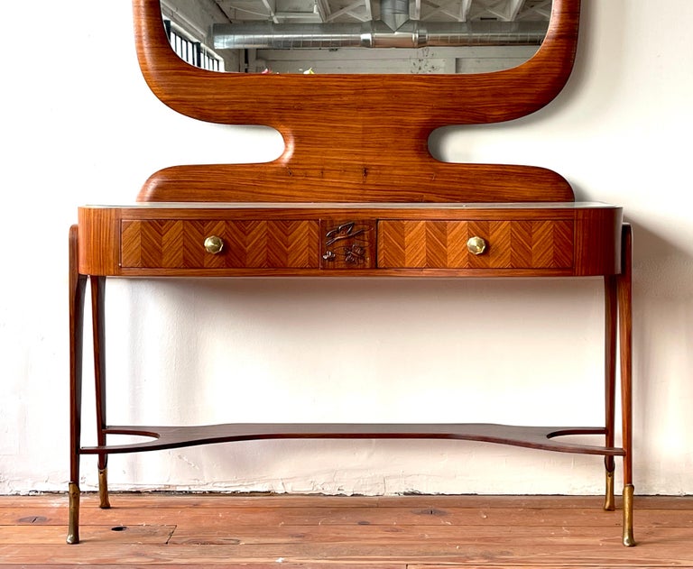 1940's Italian Vanity Console In Good Condition For Sale In West Hollywood, CA