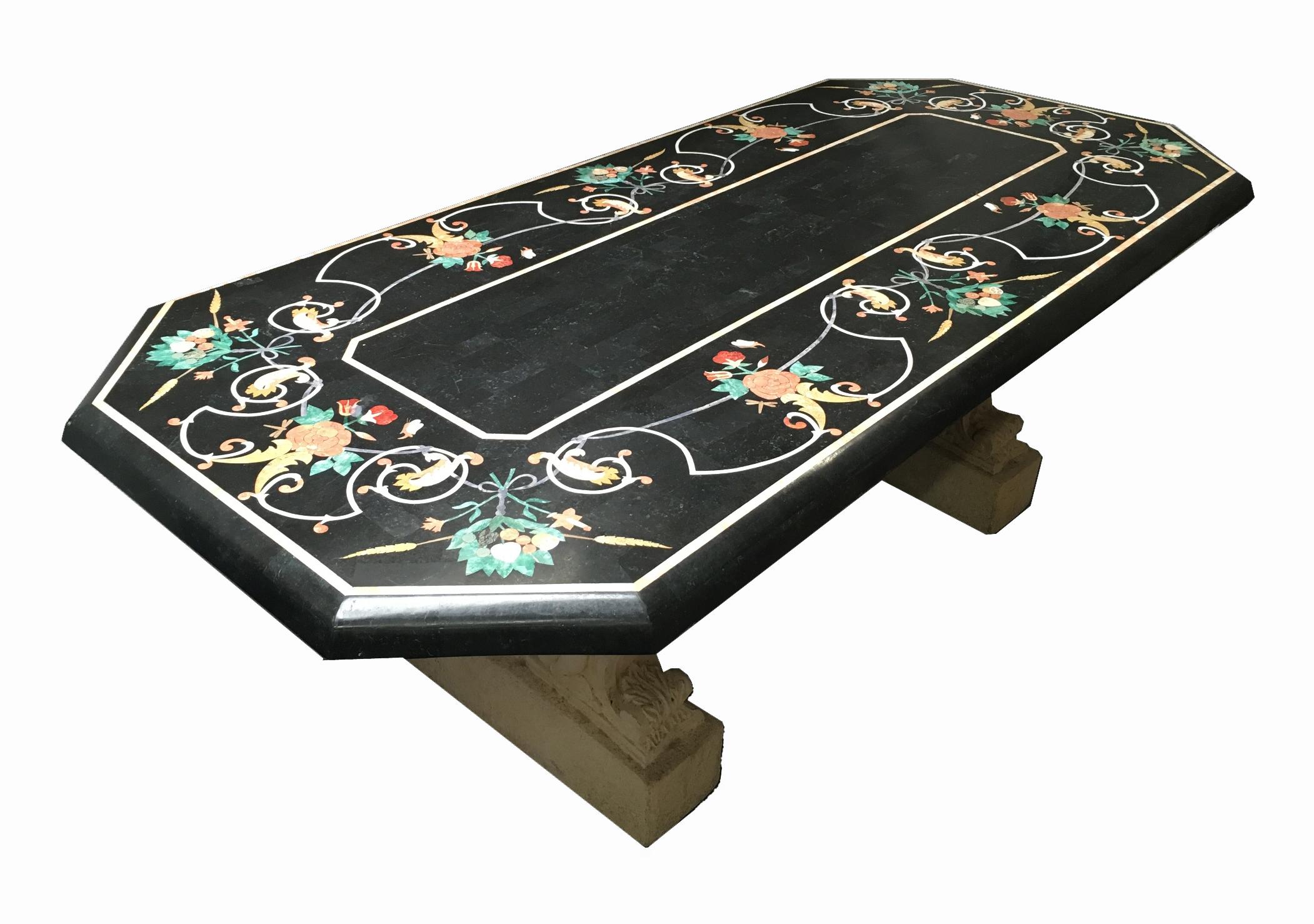 marble inlay dining table