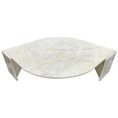 Italian Variegated Onyx Marble Teardrop Coffee Table, 1970s