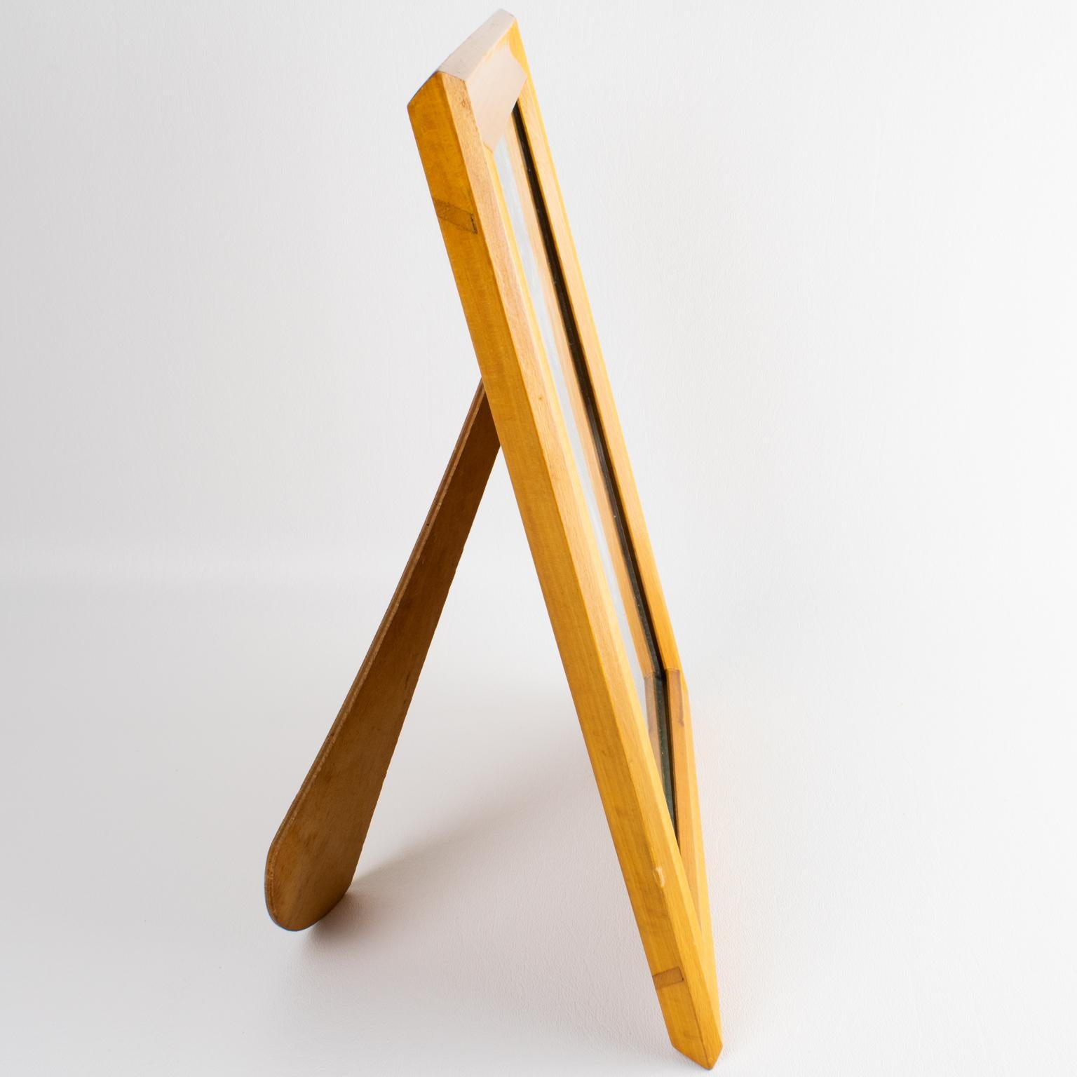 Marco italiano de madera de sicomoro barnizada, años 40 Italiano en venta
