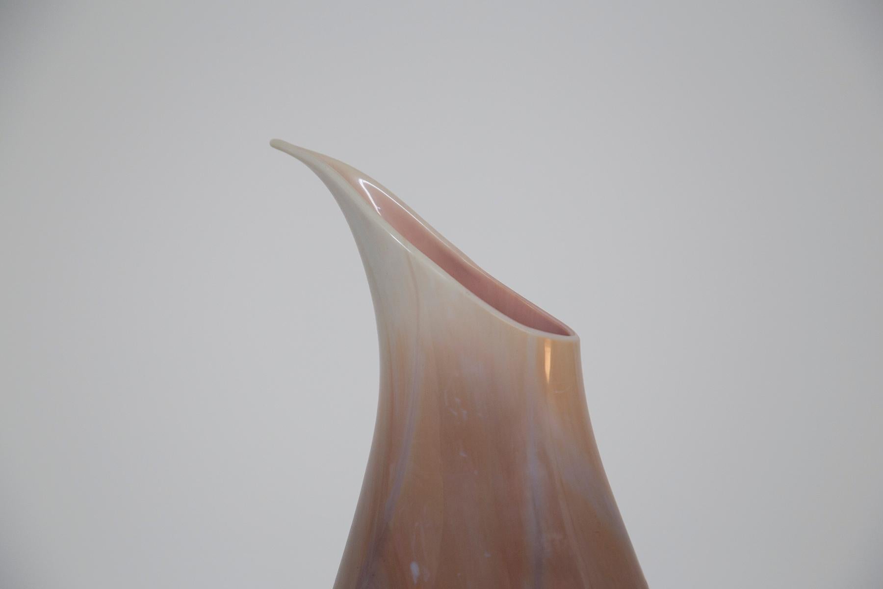 Optical Glass Italian Vase Chalcedony by Aureliano Toso Attributed to Dino Martens, 1950s For Sale