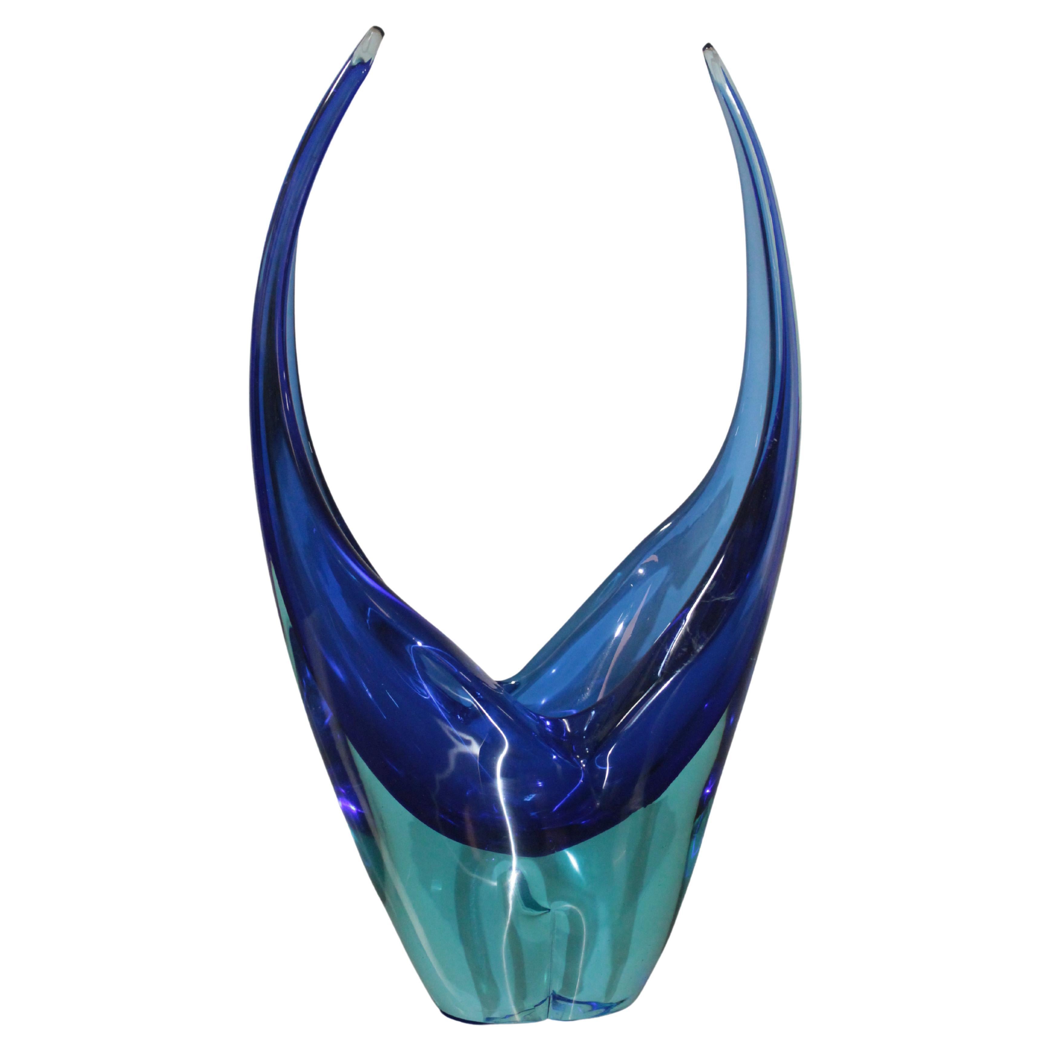 Italian Vase Glass Seguso Vetri D' Arte Attributed, 1960s