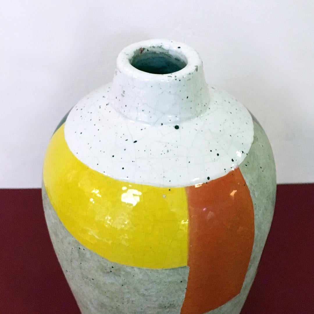 Mid-Century Modern Italian Vase in Marble Powder with Parts Decorated, 1950s