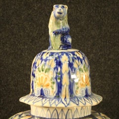 Italian Vase in Painted Ceramic, 20th Century