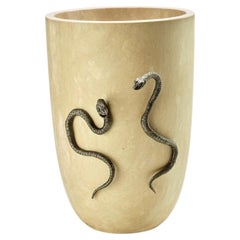 Italian Garden of Eden Vase in Travertino Navona by Giansanti Home