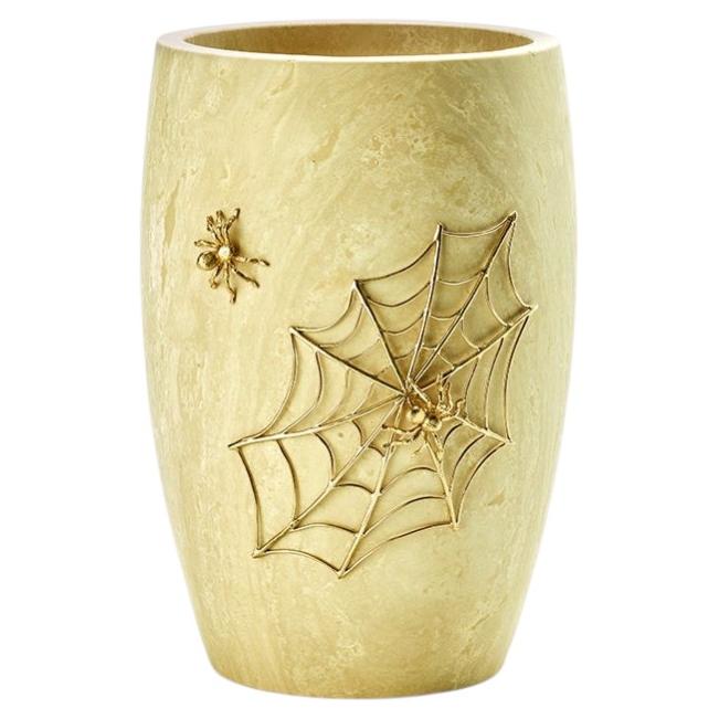 Italian Vase in Travertino Navona, Charlotte's Web by Giansanti Home For Sale