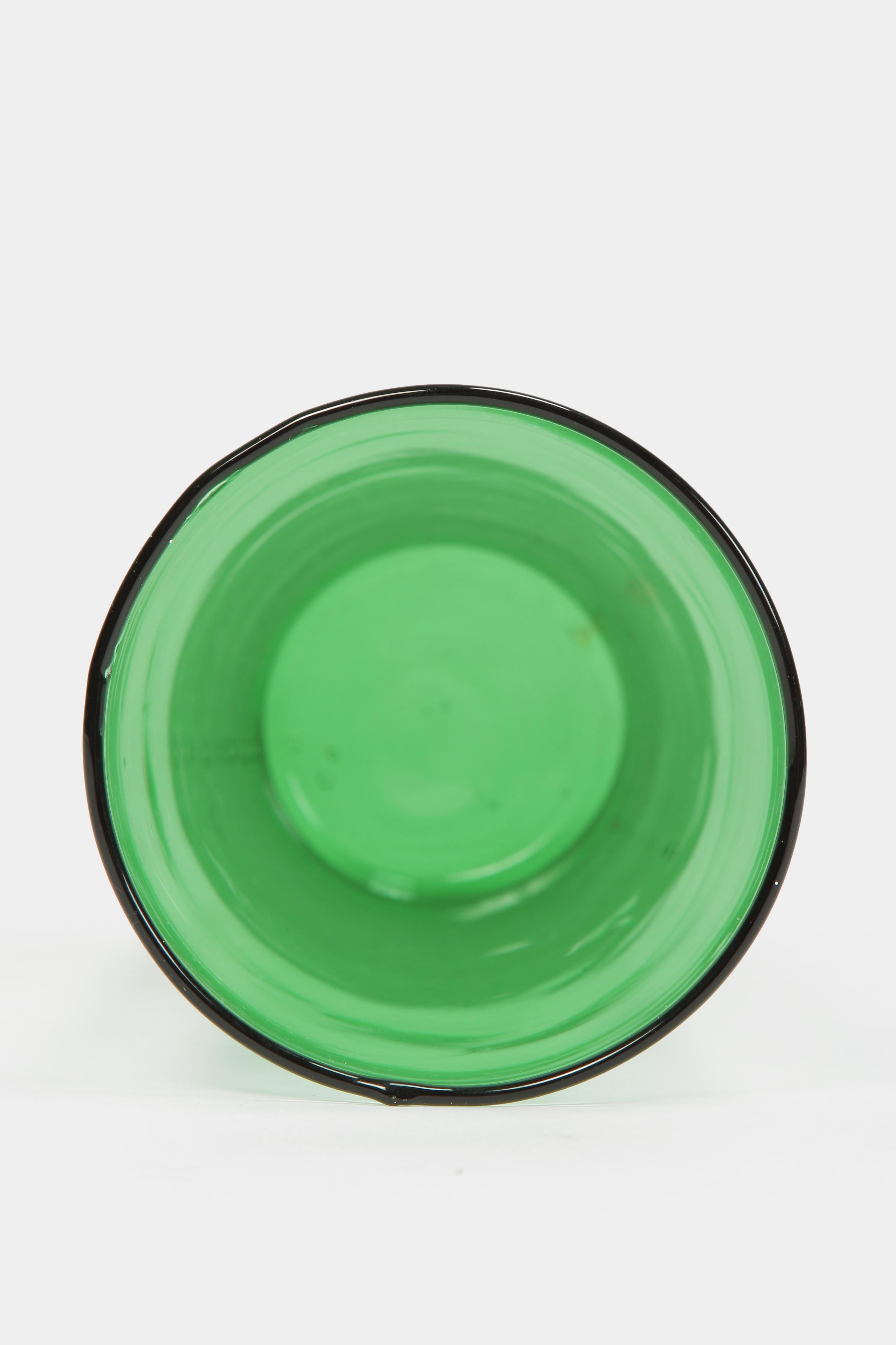 Glass Italian Vase Vetro Verde Di Empoli 1960s For Sale