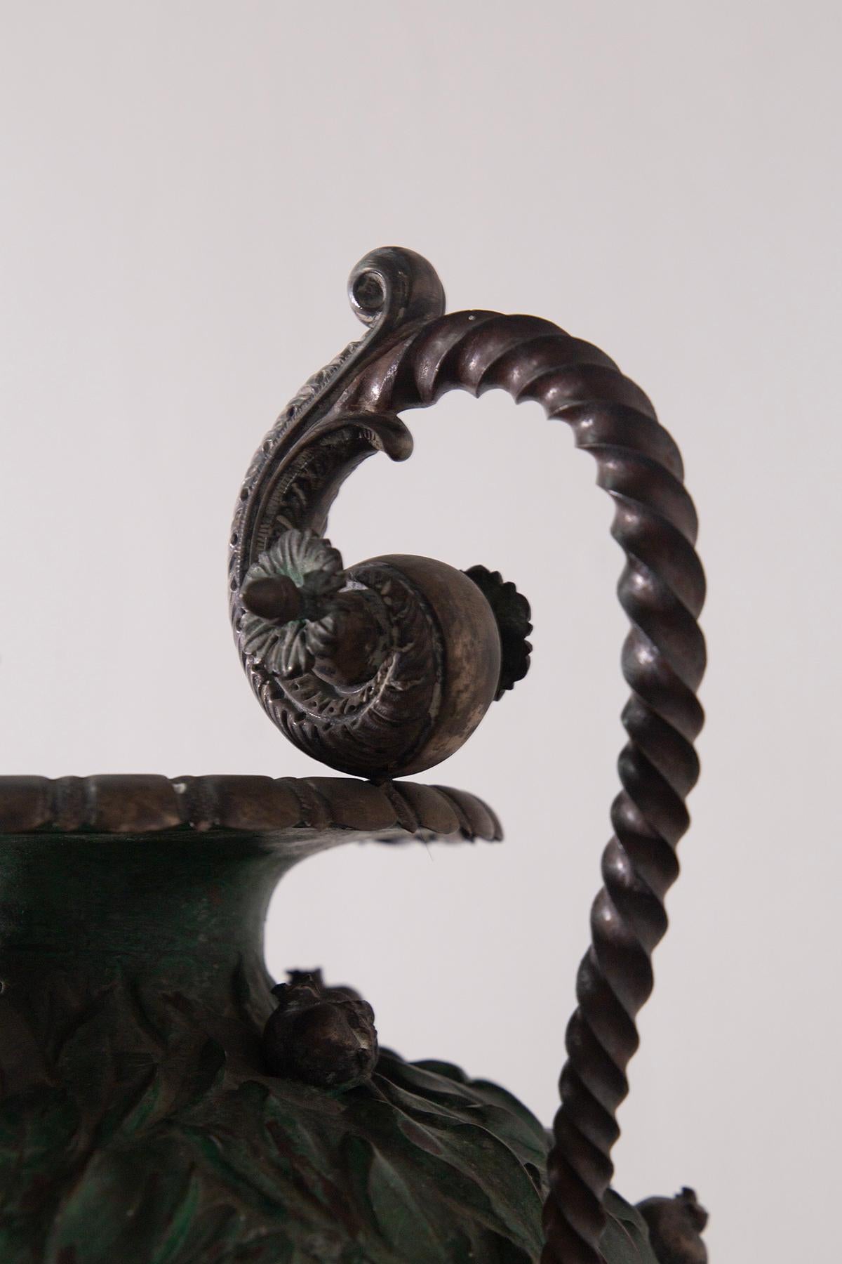 Italian vase with copper base and partial silver plating For Sale 6