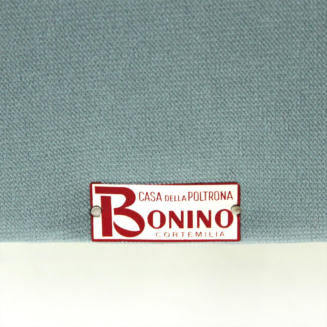 Italian Velvet Azure Armchair by Bonino, 1960s 6