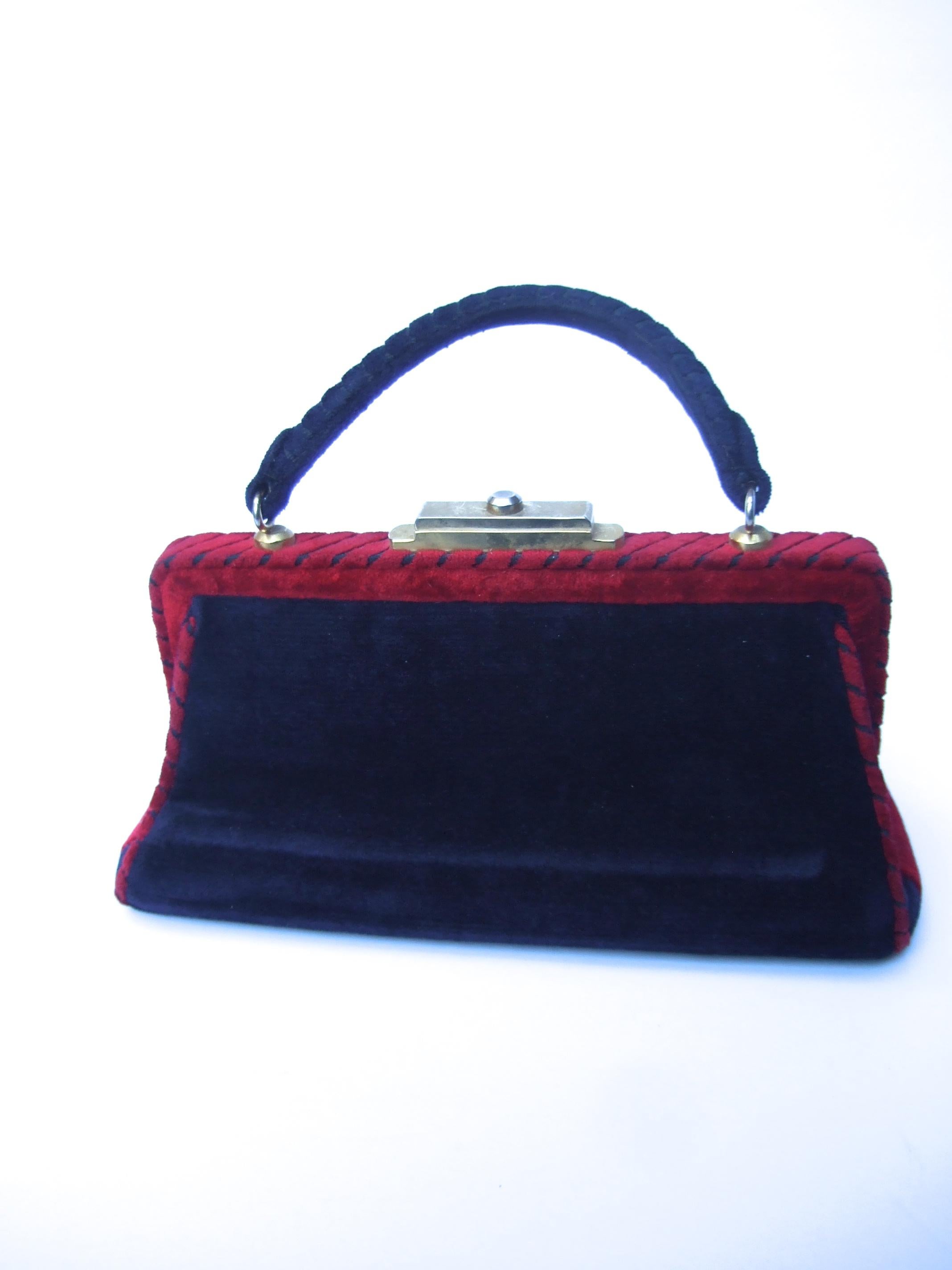 Italian Velvet Brocade Handbag Designed by Susan Gail c 1970s 4