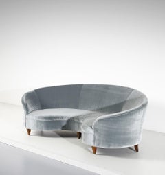 Italian Velvet sofa, 1950s