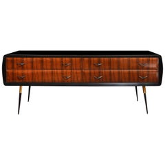 Italian Veneerd Chest of Drawers with Black Opal Top