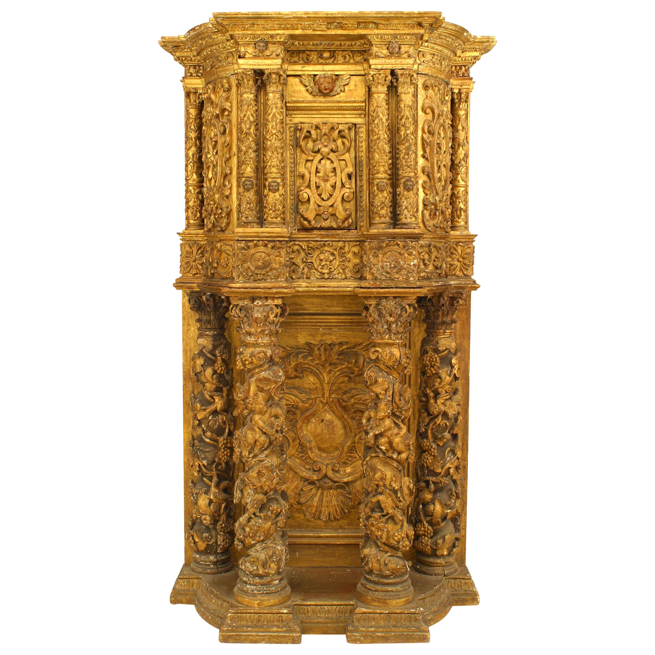 Italian Venetian Carved and Gilt Cabinet