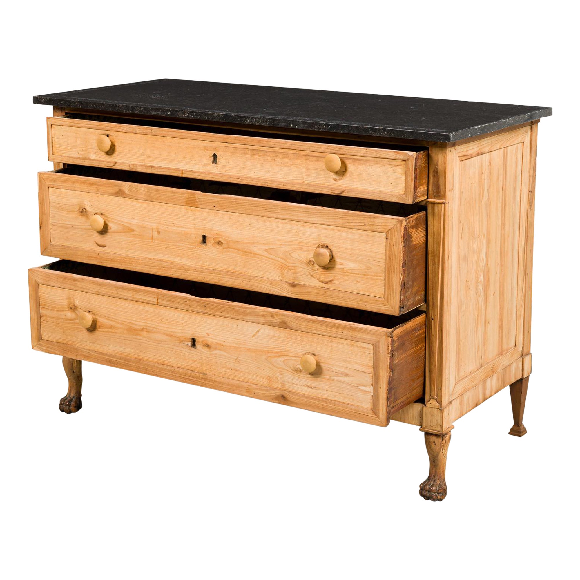 Commode italienne en marbre noir vénitien