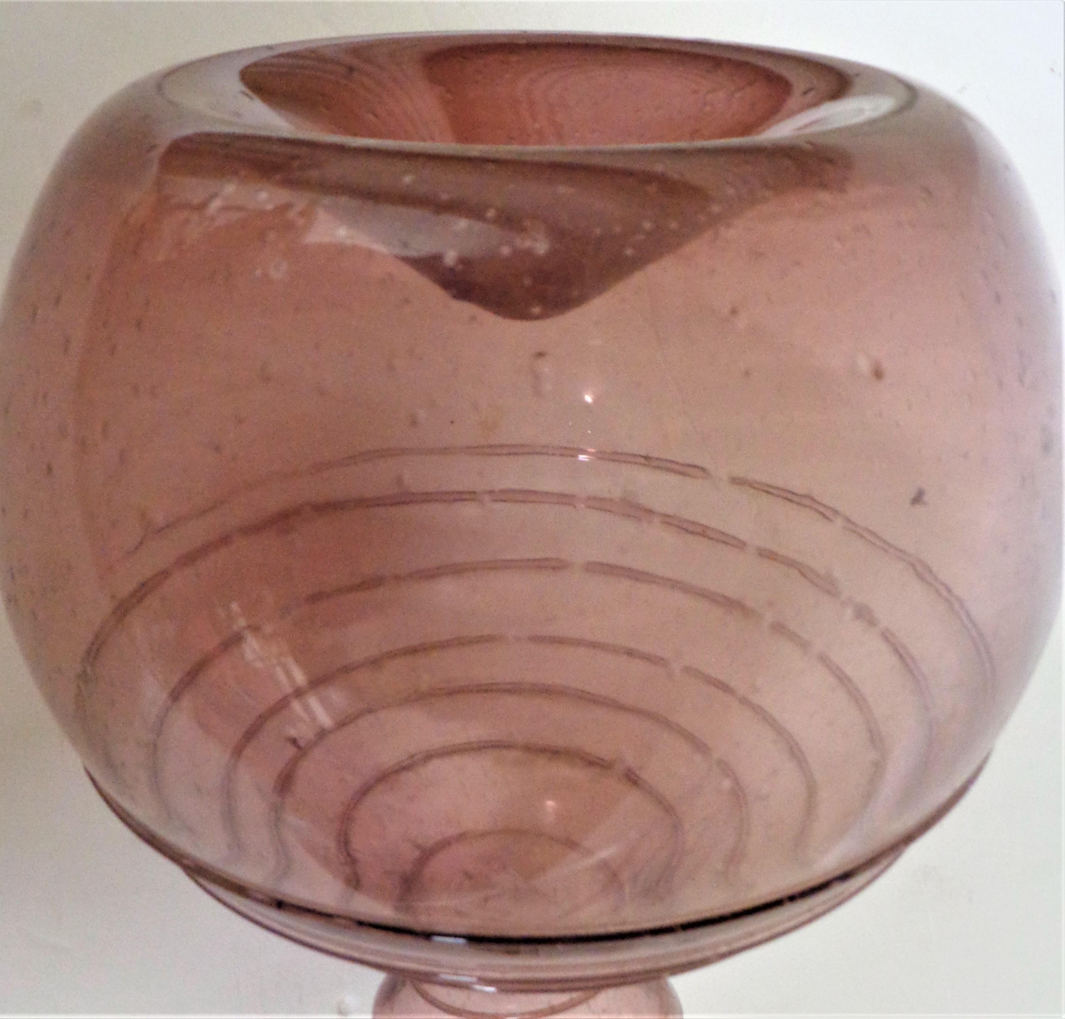   Mid 20th Century Italian Venetian Blown Glass Vase 1