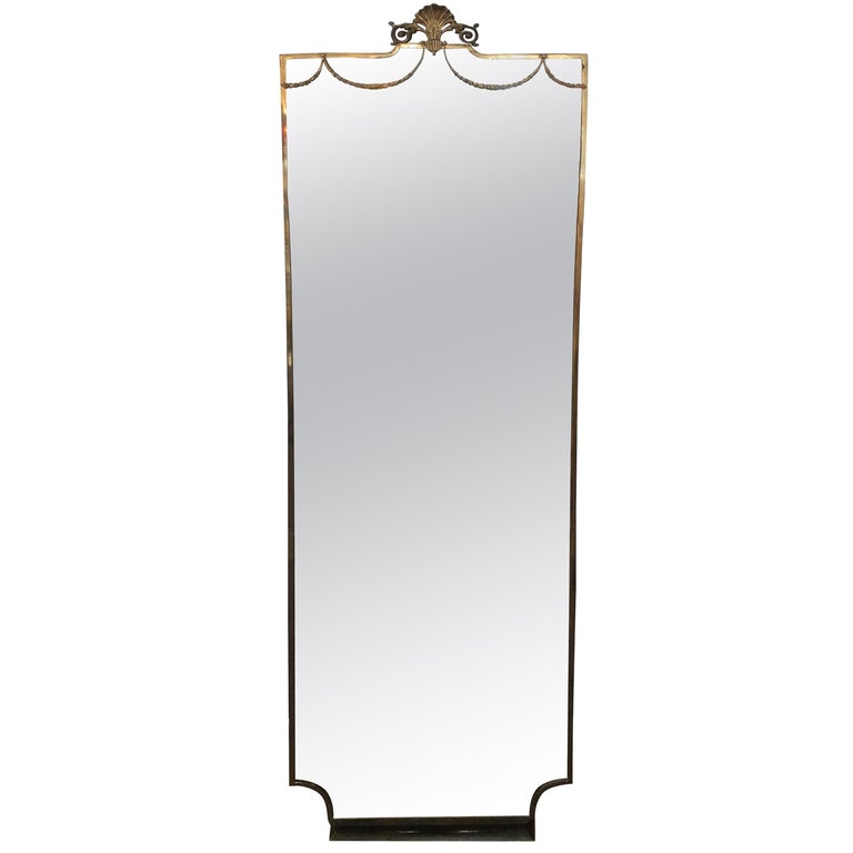Italian Brass Full Length Mirror at 1stDibs