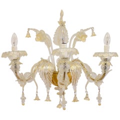Venetian Ca' Rezzonico set of four Sconces Blown Murano glass 24-Karat Gold