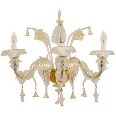 Venetian Ca' Rezzonico set of four Sconces Blown Murano glass 24-Karat Gold