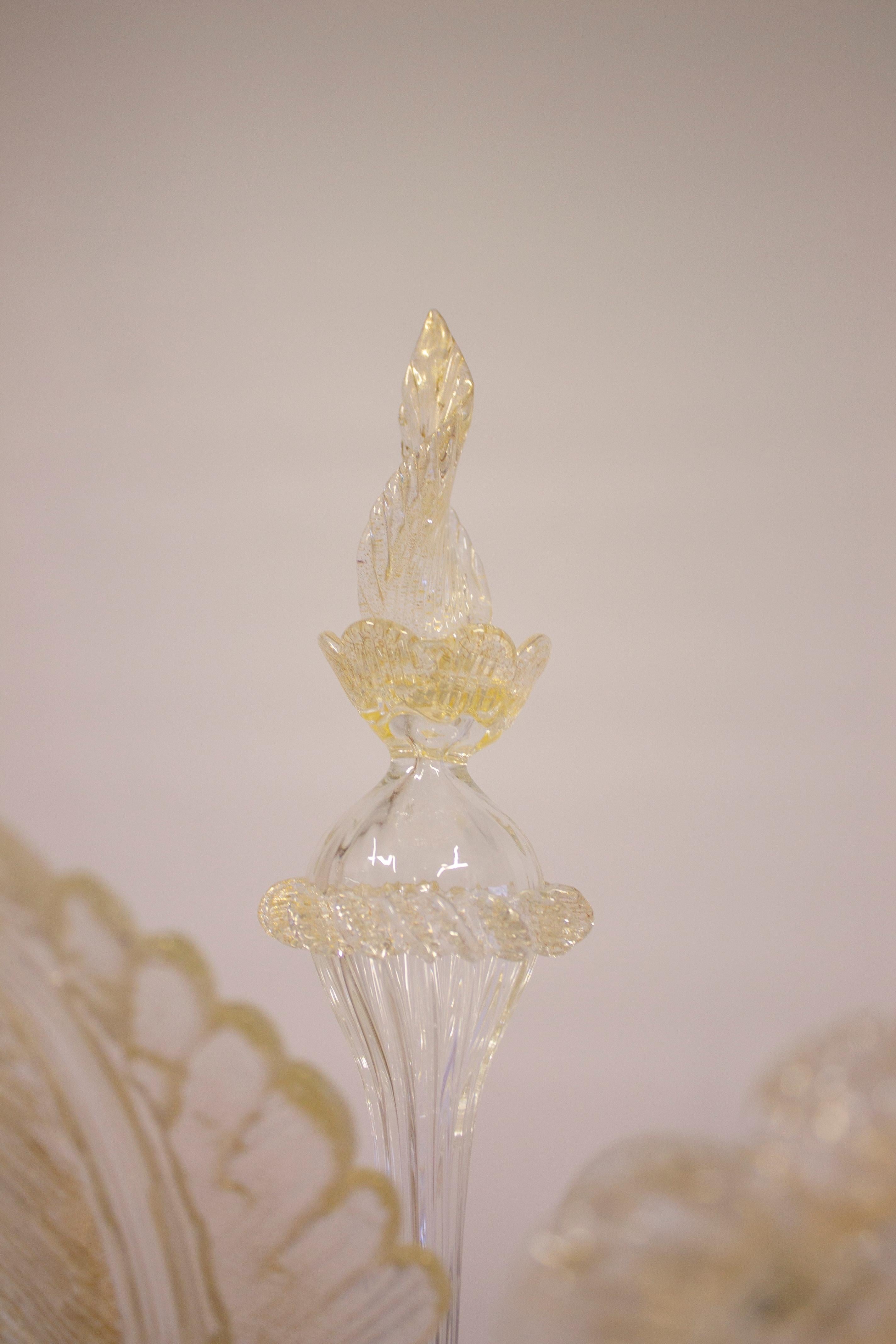 Venetian Ca' Rezzonico set of four Sconces Blown Murano glass 24-Karat Gold 1