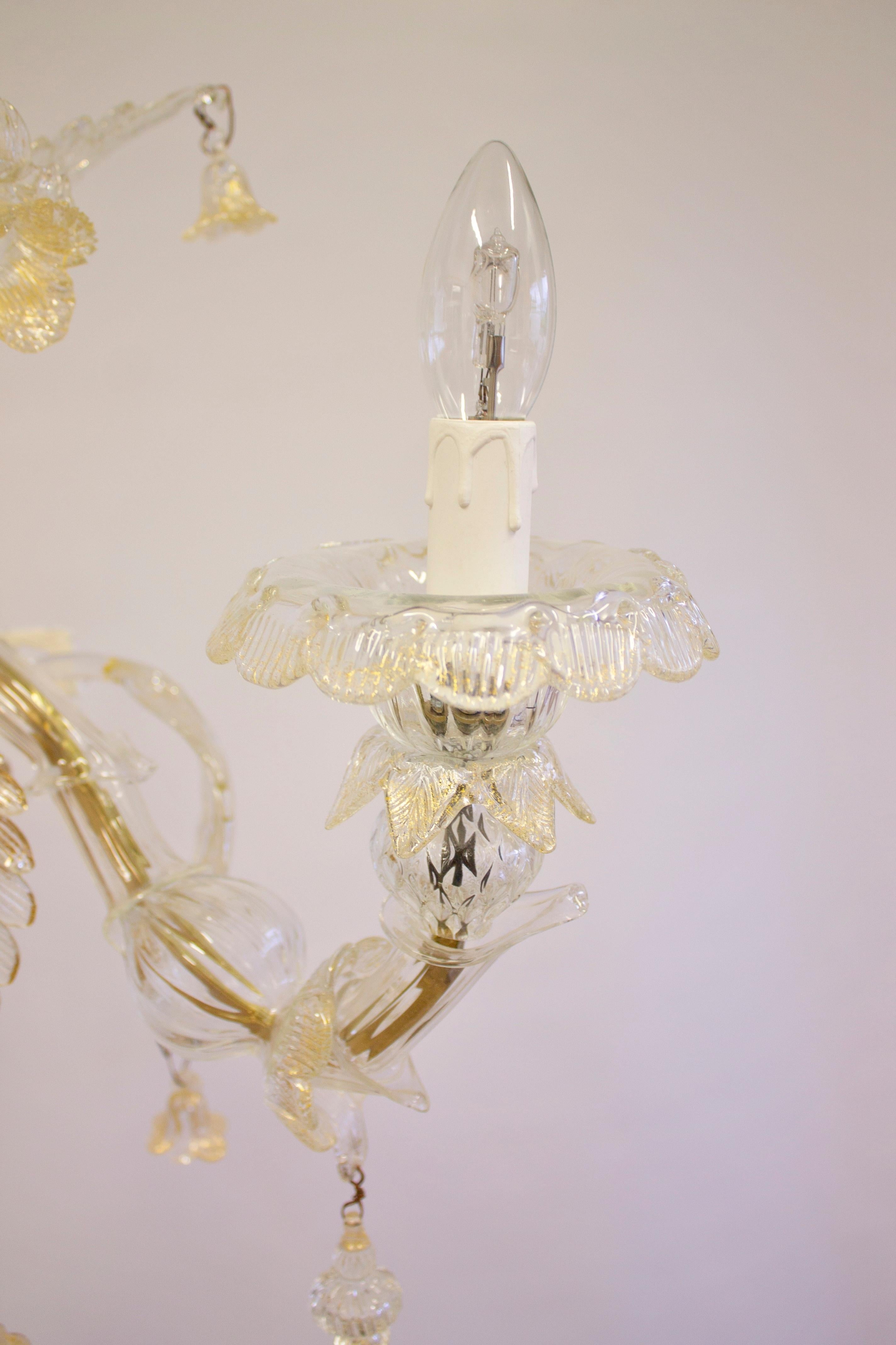 Venetian Ca' Rezzonico set of four Sconces Blown Murano glass 24-Karat Gold 2