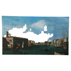 Venetian Canal Oil Painting on Canvas, Vintage, 20th Century, Unframed