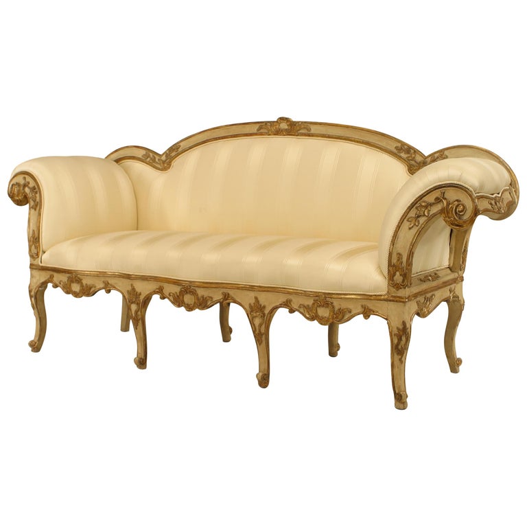 Italian Venetian Carved Floral Settee For Sale