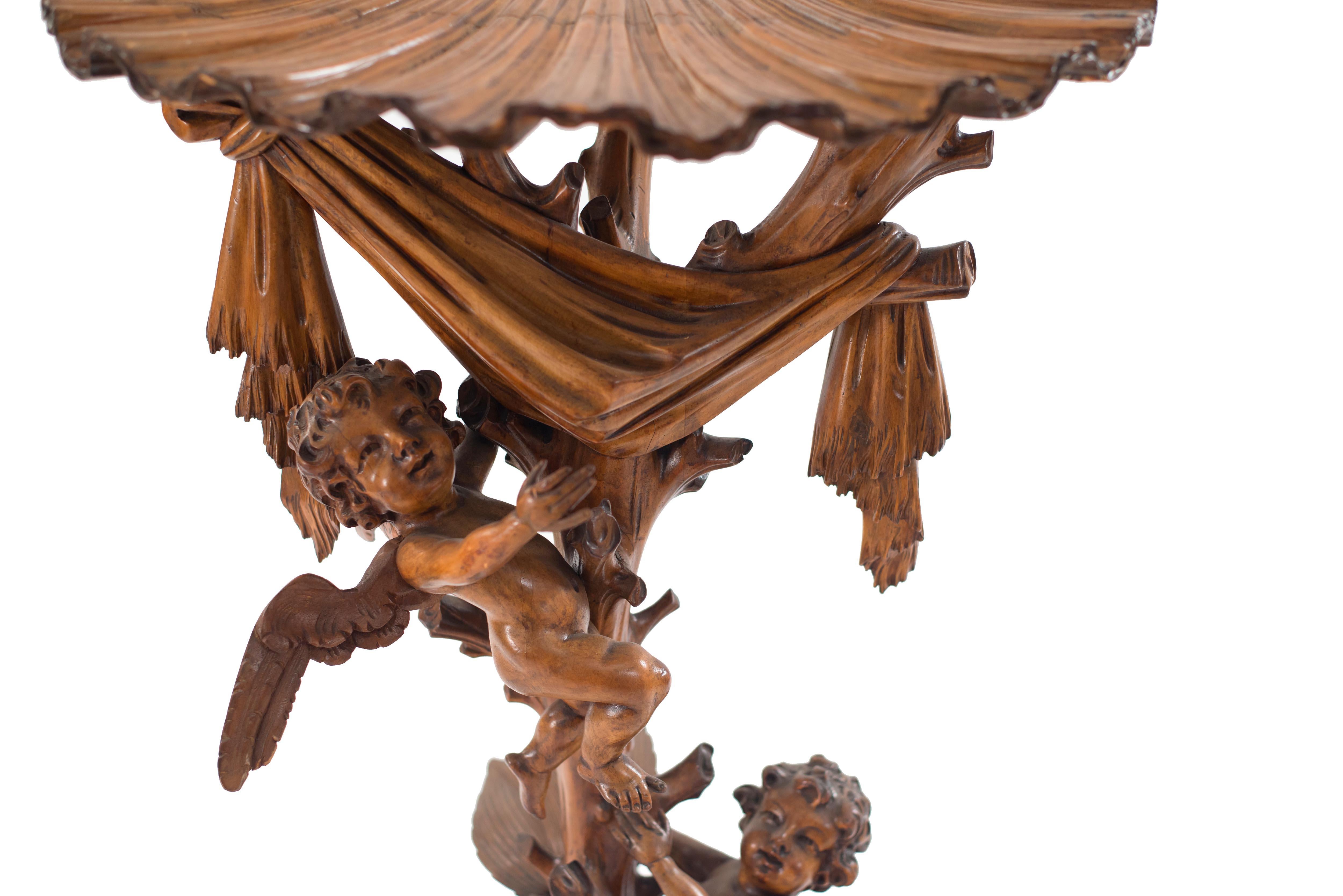 Néoclassique Piédestal vénitien italien en bois fruitier sculpté en vente