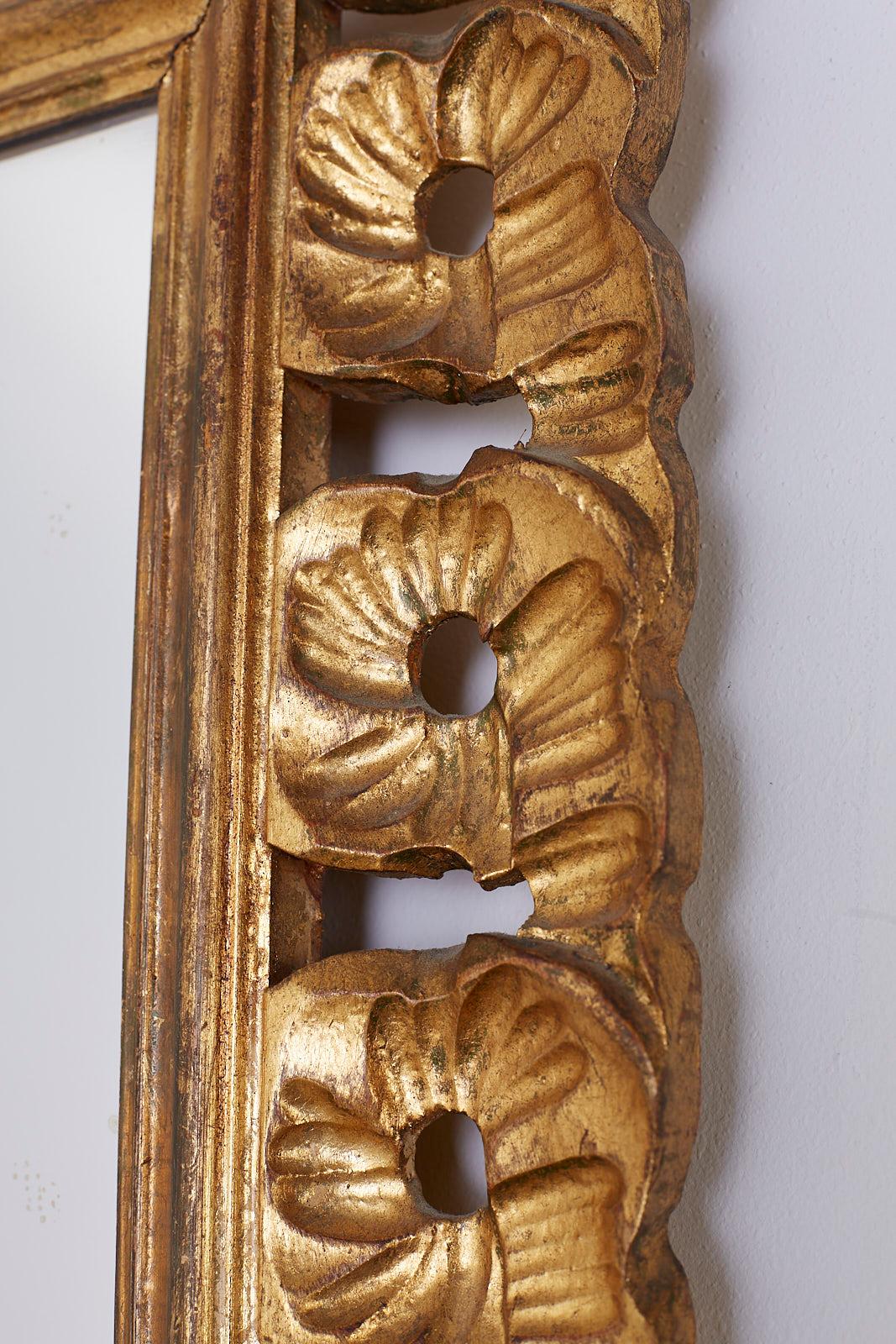 Italian Venetian Carved Ribbon Giltwood Wall Mirror 4