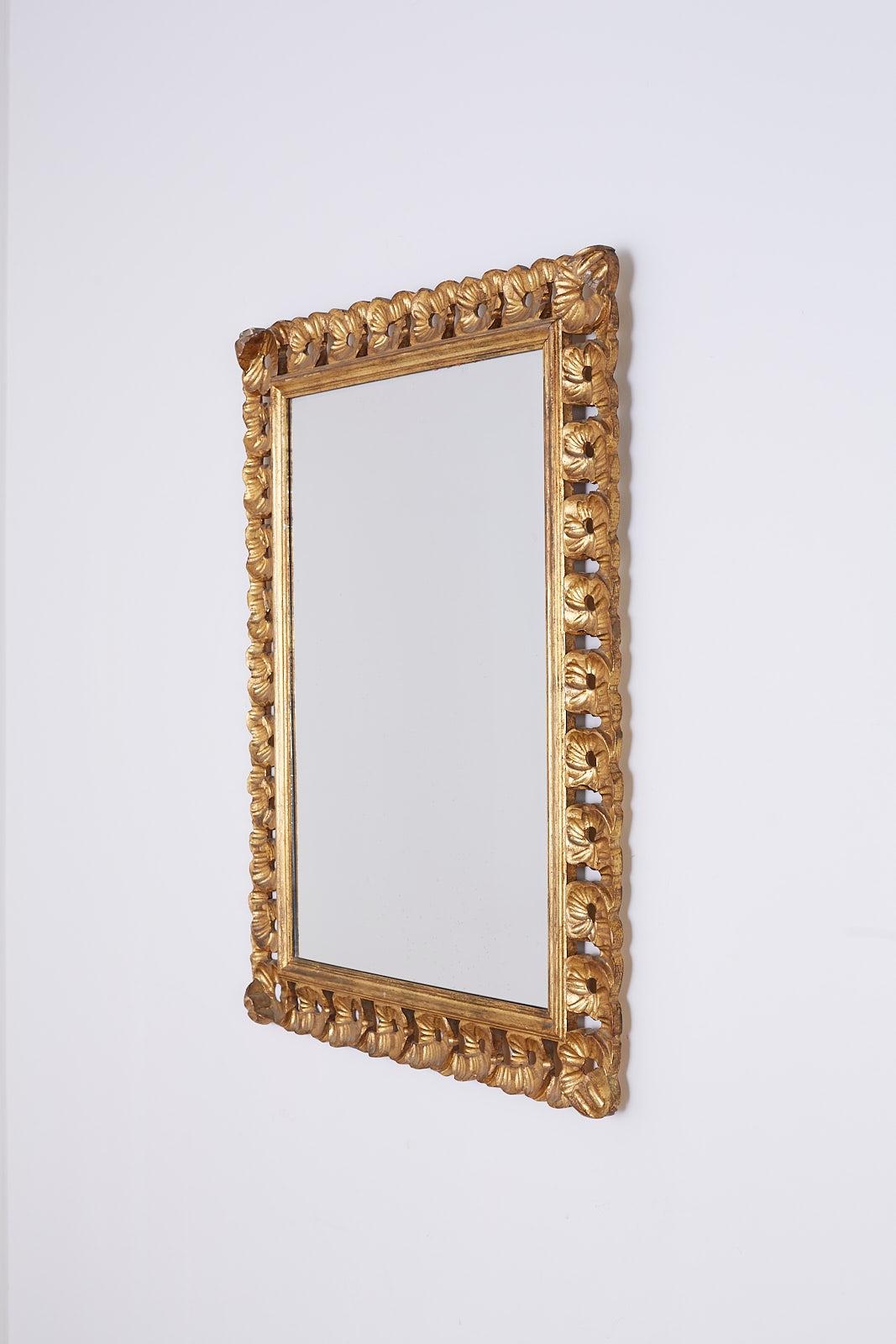 Baroque Italian Venetian Carved Ribbon Giltwood Wall Mirror
