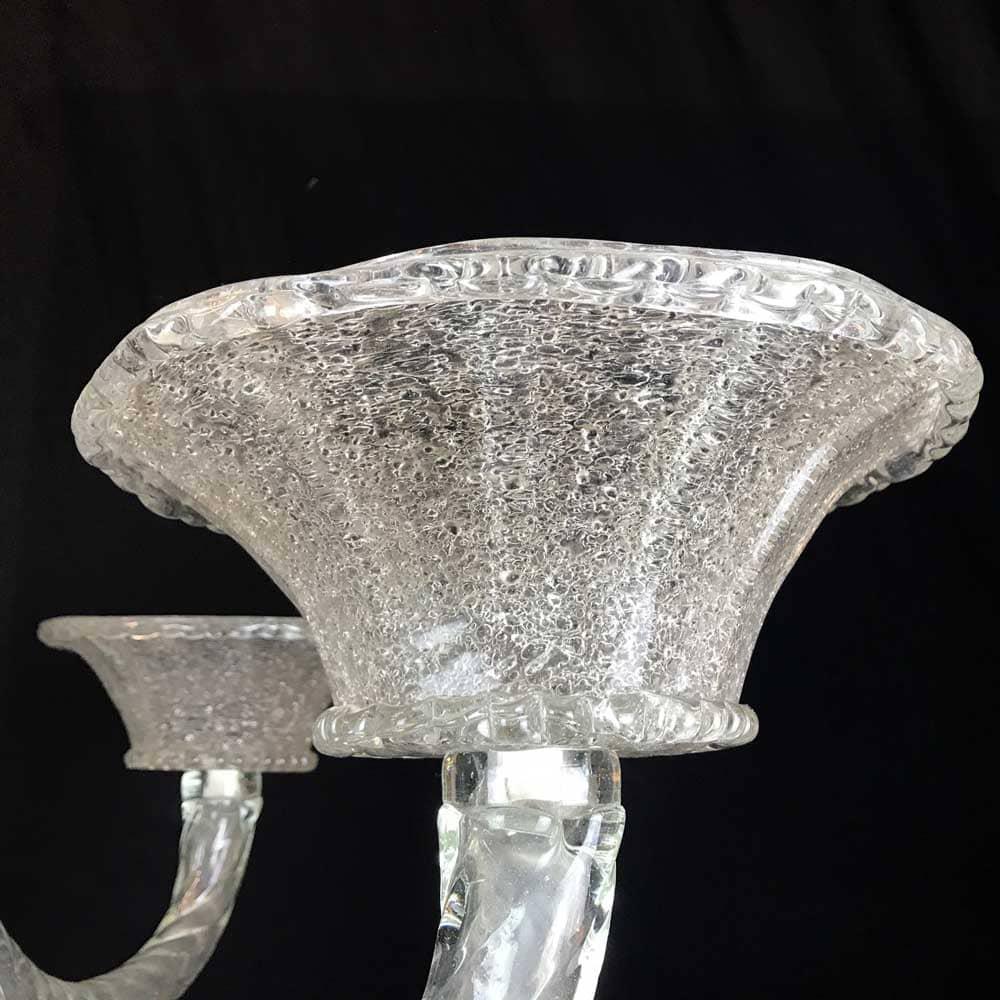 Araña veneciana Art Decó Barovier e Toso Años 40 Cristal de burbujas de Murano en venta 3
