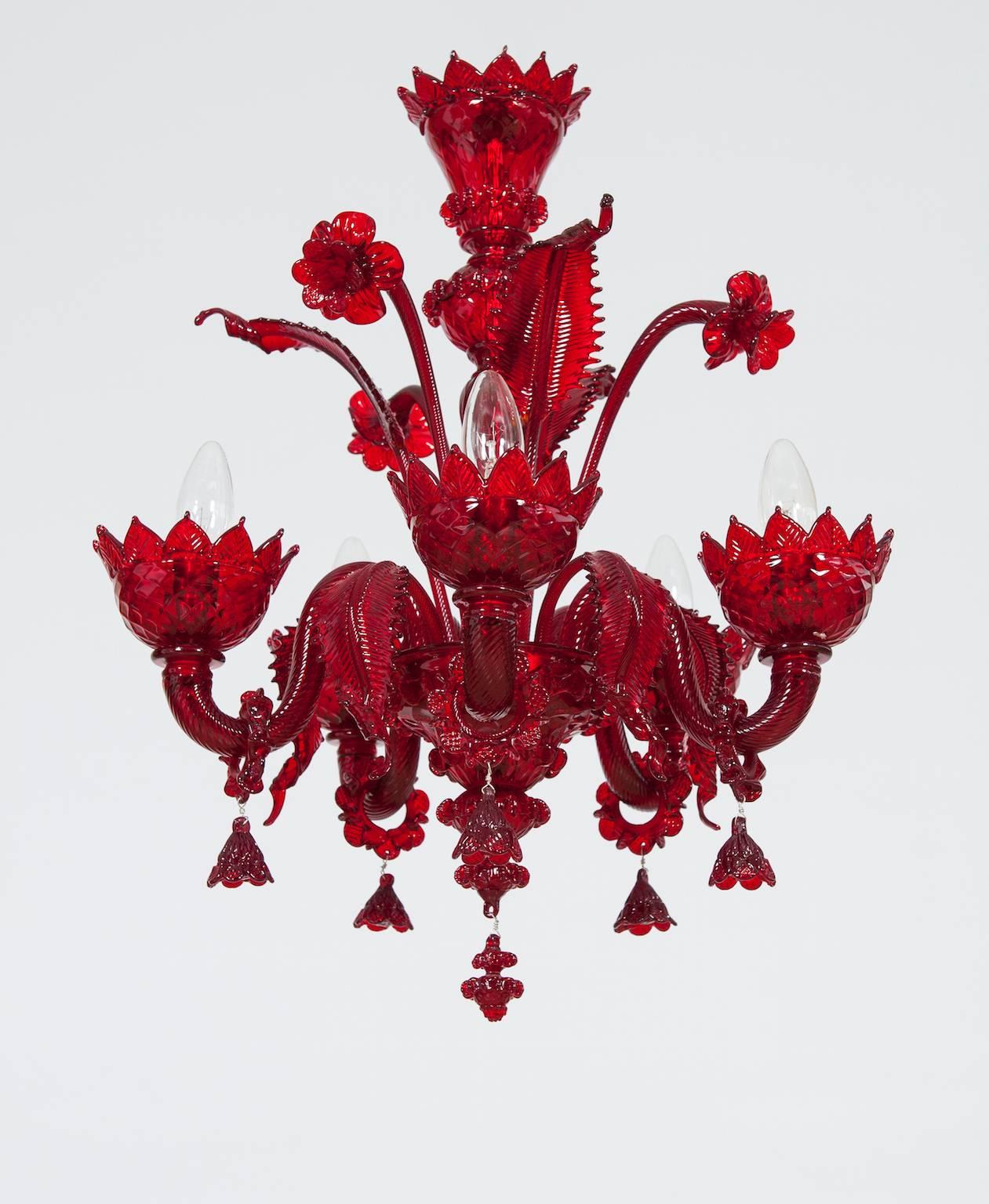Chandelier Flowers and Leaves Murano Glass Chandelier Flowers and Leaves Murano Glass