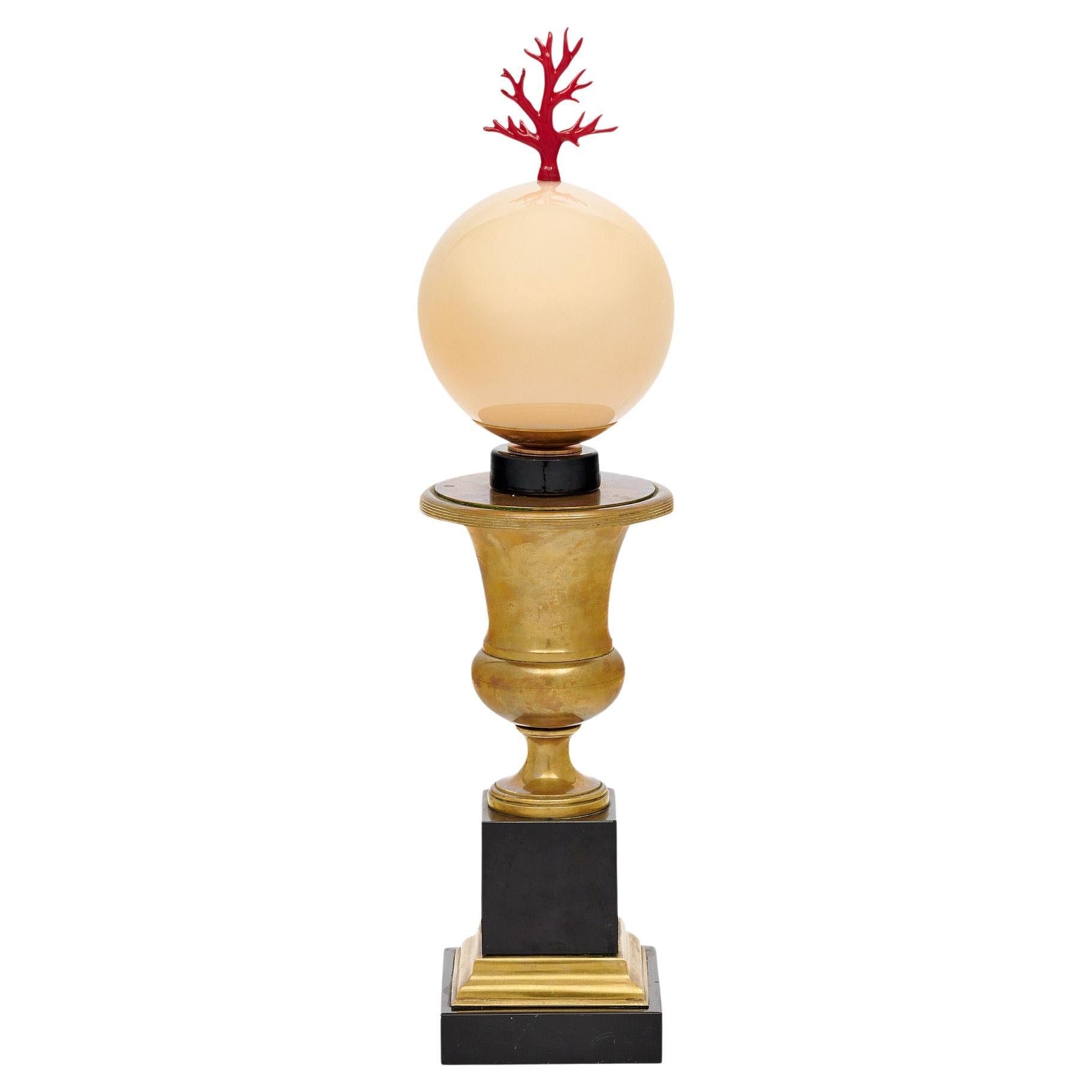 Italienische venezianische Korallen-Tischlampe