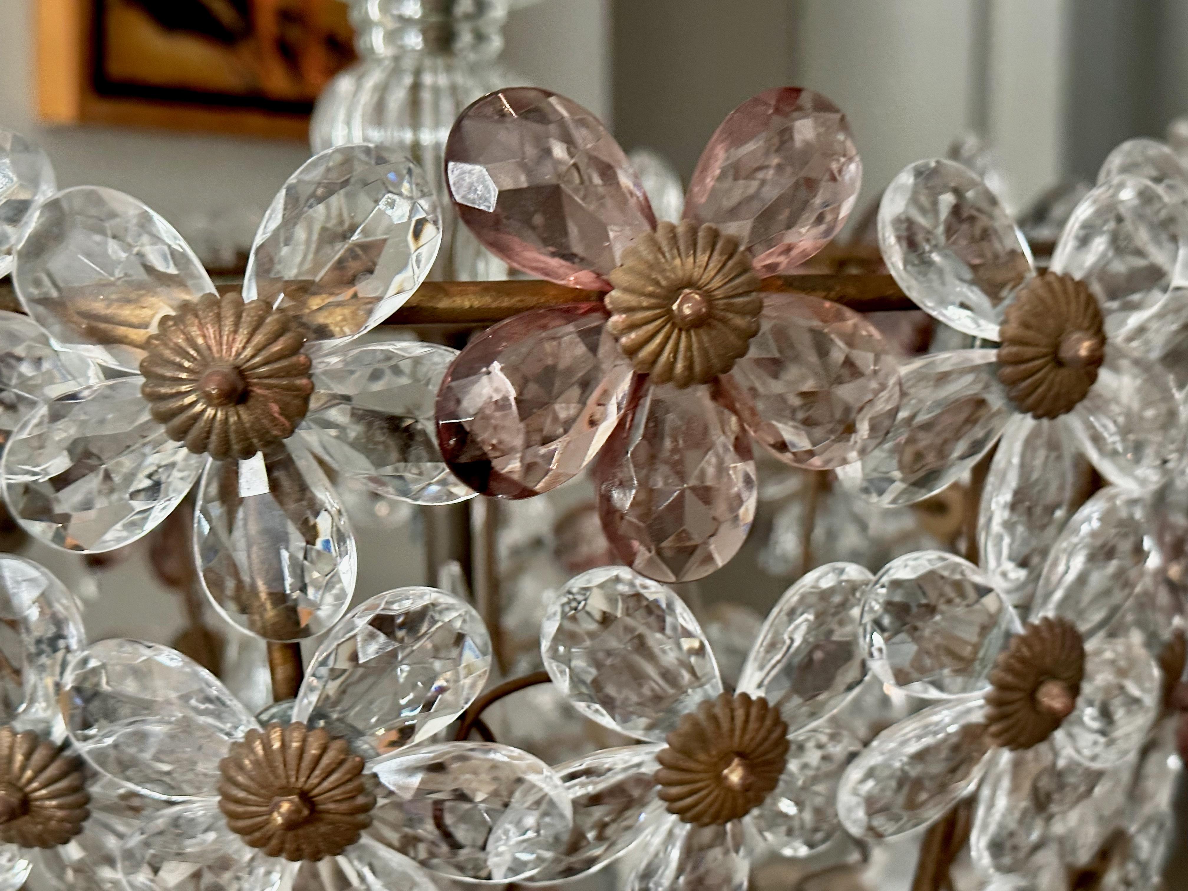 Bagues Crystal Floral Pendant Chandelier  For Sale 9