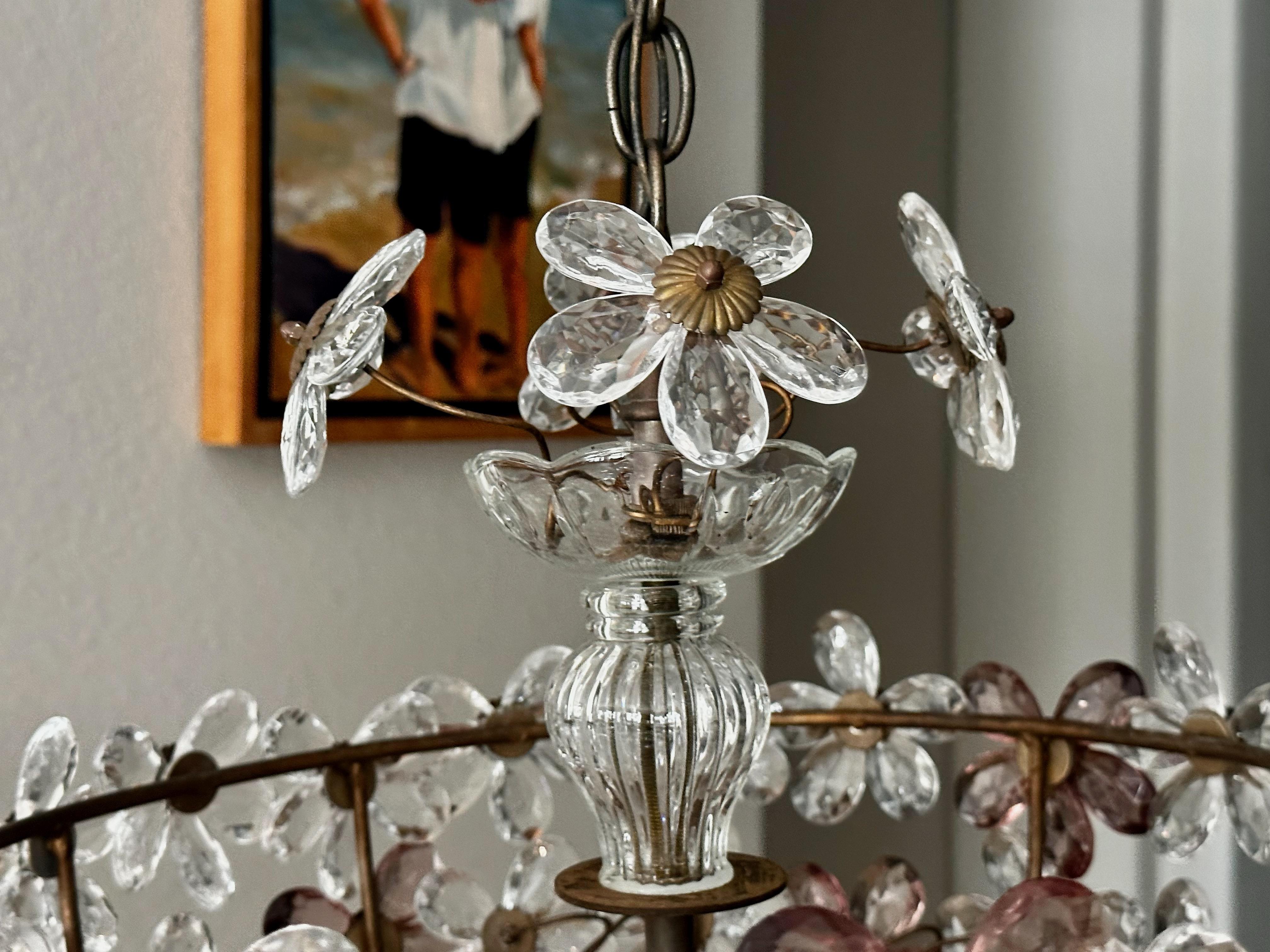 Bagues Crystal Floral Pendant Chandelier  For Sale 10
