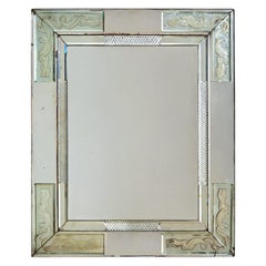 Specchio da parete in vetro intagliato veneziano, anni ’40
