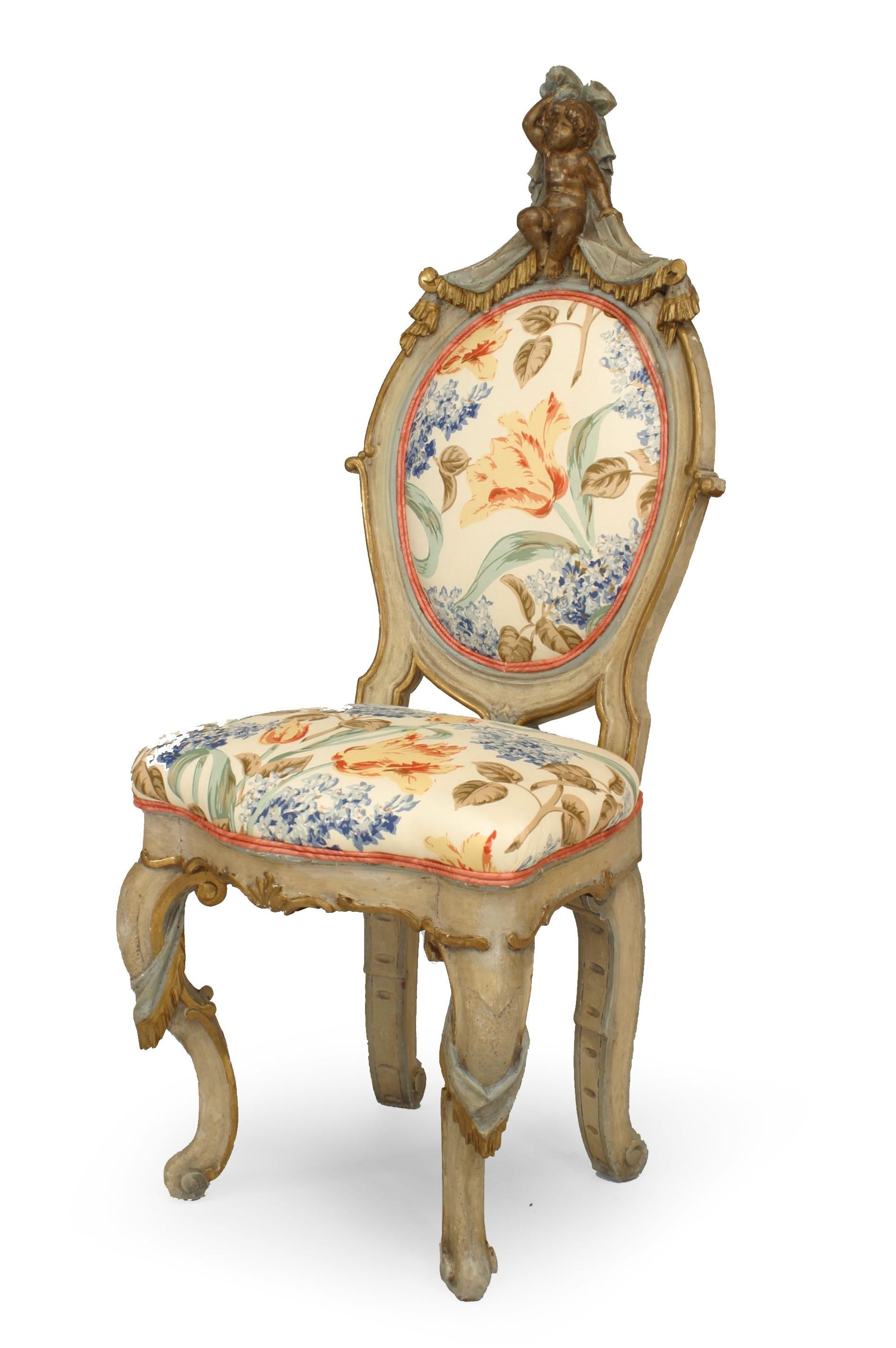 Italian Venetian Drape Side Chairs In Good Condition For Sale In New York, NY